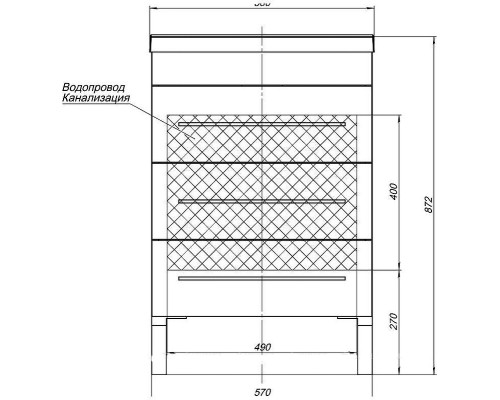 Тумба с раковиной Aquanet Верона 58 212876 Белая