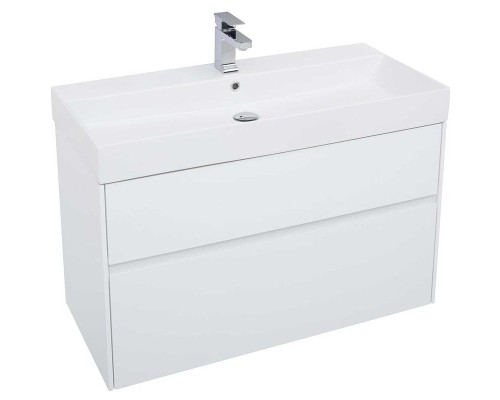 Тумба с раковиной Aquanet Бруклин 100 212599 подвесная Белая