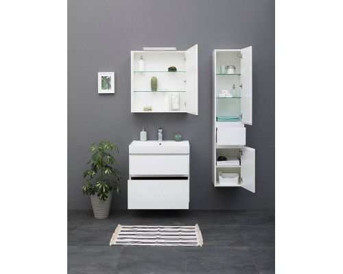 Тумба с раковиной Aquanet Бруклин 70 212597 подвесная Белая