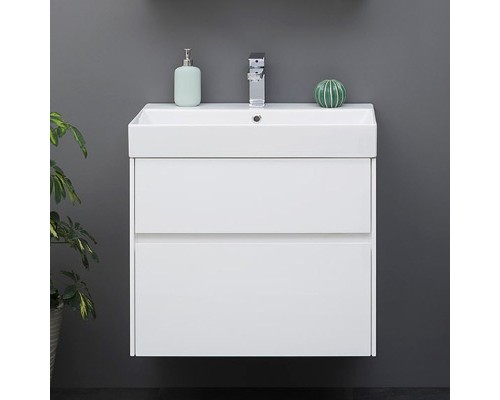 Тумба с раковиной Aquanet Бруклин 70 212597 подвесная Белая