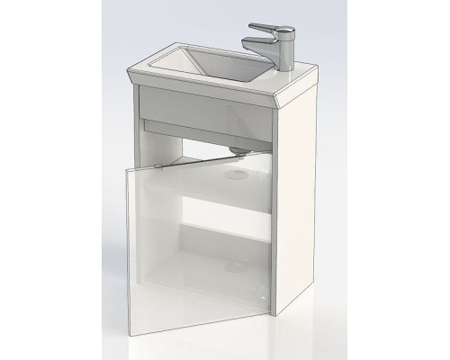 Тумба с раковиной Aquanet Дувр 45 213041 подвесная Белая