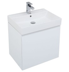 Тумба с раковиной Aquanet Йорк 60 212591 подвесная Белый глянец