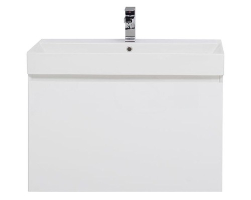 Тумба с раковиной Aquanet Йорк 85 212593 подвесная Белый глянец