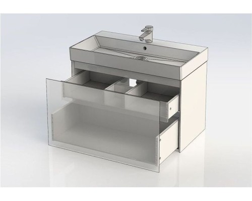 Тумба с раковиной Aquanet Йорк 85 212593 подвесная Белый глянец