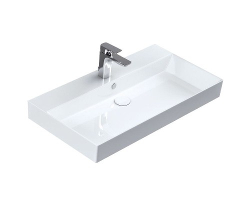 Тумба с раковиной Aquanet Йорк 85 212593 подвесная Белый глянец