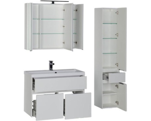 Тумба с раковиной Aquanet Латина 90 212933 подвесная Белая