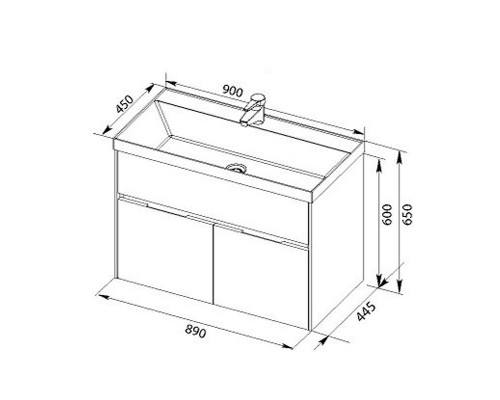 Тумба с раковиной Aquanet Латина 90 212933 подвесная Белая