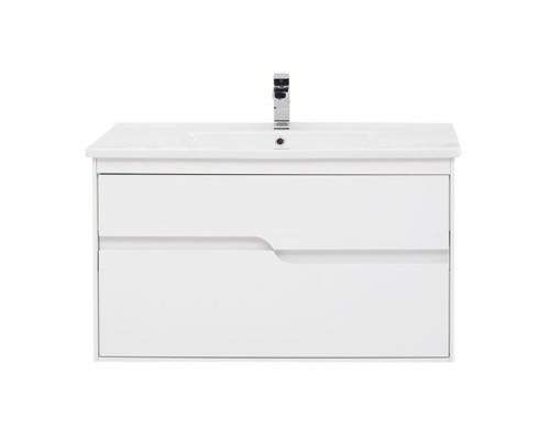 Тумба с раковиной Aquanet Модена 100 212664 подвесная Белый глянец
