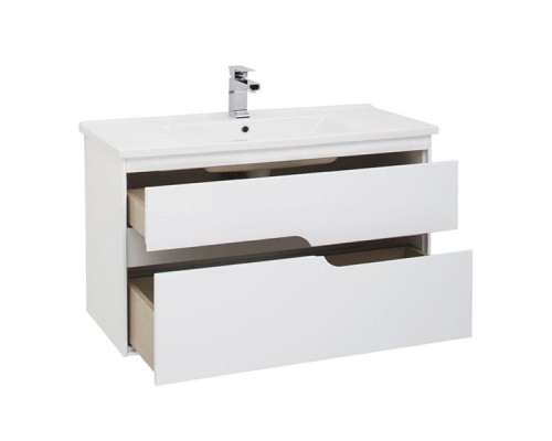 Тумба с раковиной Aquanet Модена 100 212664 подвесная Белый глянец