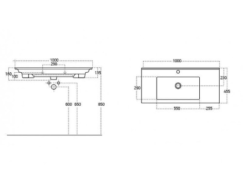 Тумба с раковиной Aquanet Модена 100 212664 подвесная Белый глянец