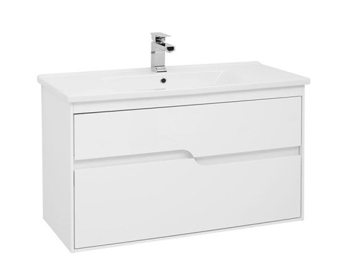 Тумба с раковиной Aquanet Модена 100 212664 подвесная Белый глянец