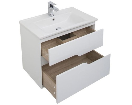 Тумба с раковиной Aquanet Модена 75 212662 подвесная Белый глянец