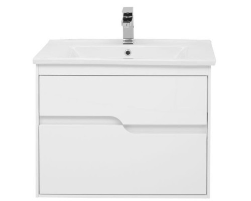 Тумба с раковиной Aquanet Модена 75 212662 подвесная Белый глянец