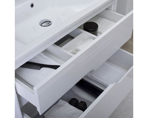 Тумба с раковиной Aquanet Модена 75 212662 подвесная Белый глянец