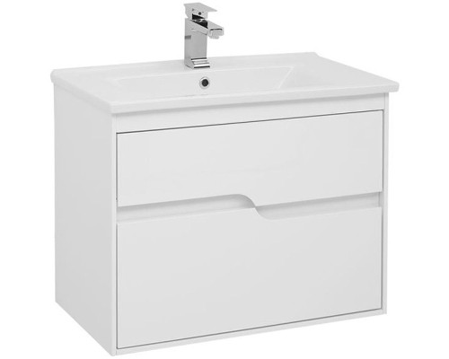 Тумба с раковиной Aquanet Модена 75 212662 подвесная Белый глянец