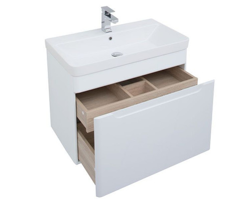Тумба с раковиной Aquanet София 80 212587 подвесная Белый глянец
