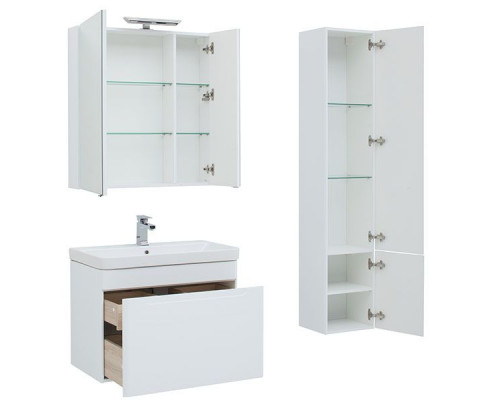 Тумба с раковиной Aquanet София 80 212587 подвесная Белый глянец