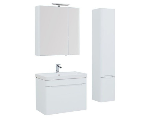 Тумба с раковиной Aquanet София 80 212587 подвесная Белый глянец