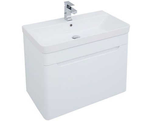Тумба с раковиной Aquanet София 80 212587 подвесная Белый глянец