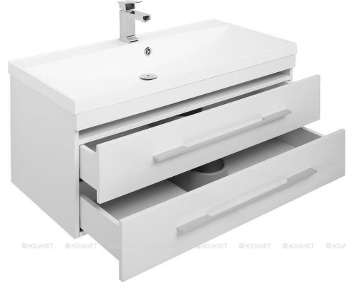 Тумба с раковиной Aquanet Нота 100 212860 подвесная Белая