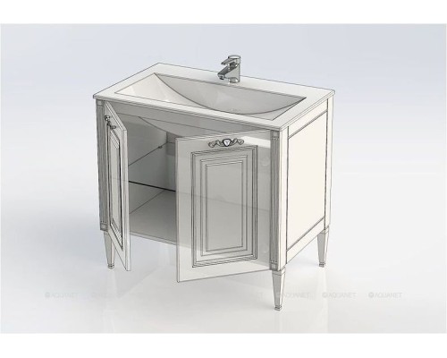 Тумба с раковиной Aquanet Паола 90 212621 Белая