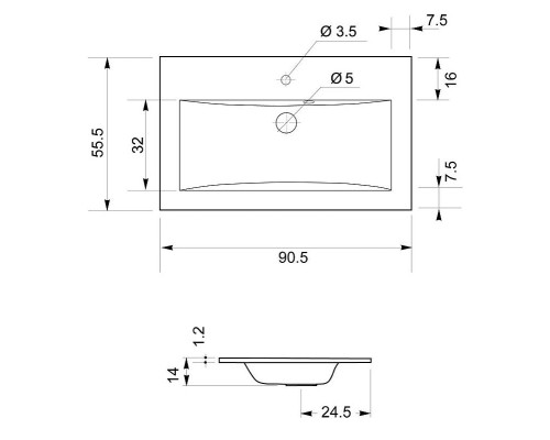 Тумба с раковиной Aquanet Паола 90 212621 Белая