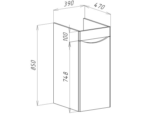 Тумба под раковину Bellezza Олиссия 100 L 4639417662011 Белая