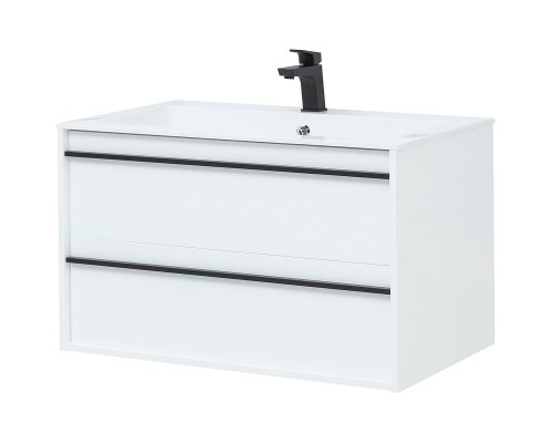 Тумба с раковиной Aquanet Lino 90 271949 подвесная Белая матовая