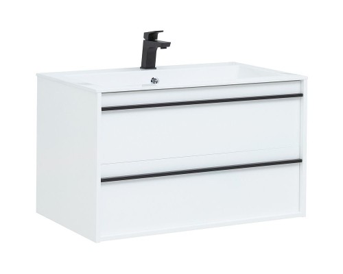 Тумба с раковиной Aquanet Lino 90 271949 подвесная Белая матовая