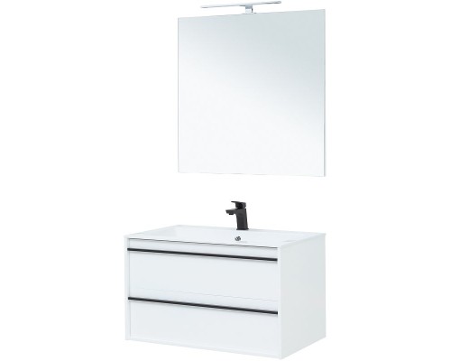 Тумба с раковиной Aquanet Lino 90 271949 подвесная Белая матовая