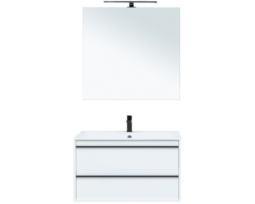 Тумба с раковиной Aquanet Lino 90 271949 подвесная Белая матовая