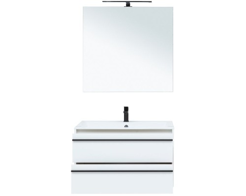 Тумба с раковиной Aquanet Lino 90 271949 подвесная Белая матовая