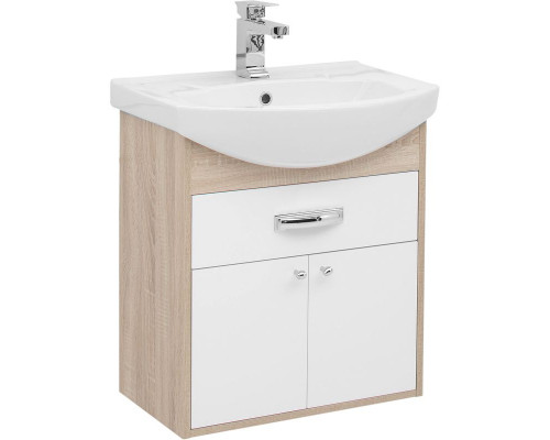 Тумба с раковиной Aquanet Грейс 60 212653 подвесная Дуб сонома Белая