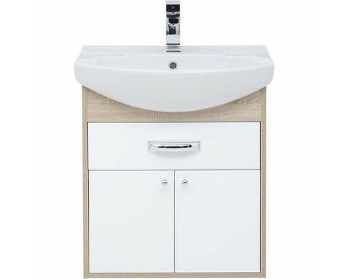 Тумба с раковиной Aquanet Грейс 60 212653 подвесная Дуб сонома Белая