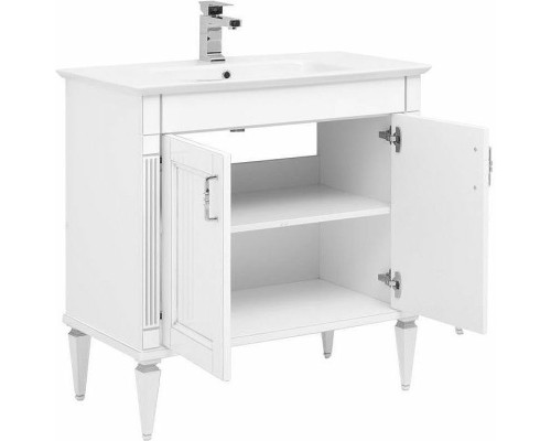 Тумба с раковиной Aquanet Селена 70 273435 Белая Серебро