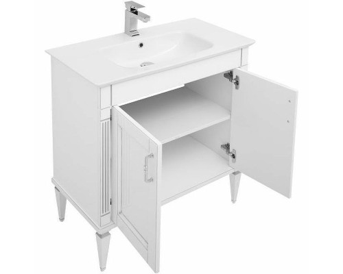 Тумба с раковиной Aquanet Селена 70 273435 Белая Серебро