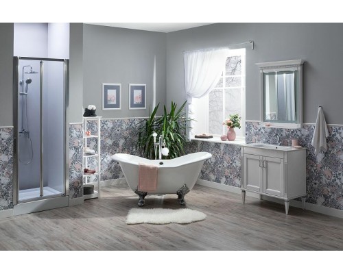 Тумба с раковиной Aquanet Селена 70 273435 Белая Серебро