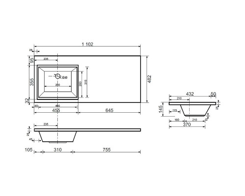 Тумба с раковиной Aquanet Токио 110 L 239208 подвесная Белая