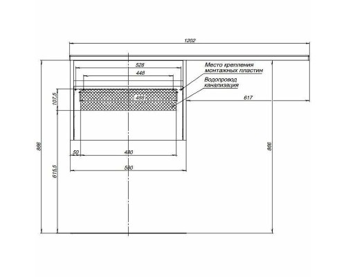 Тумба с раковиной Aquanet Токио 120 R 239213 подвесная Белая