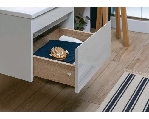 Тумба с раковиной Aquanet Токио 130 L 239217 подвесная Белая