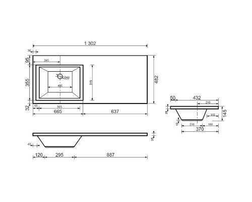 Тумба с раковиной Aquanet Токио 130 L 239217 подвесная Белая