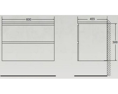 Тумба под раковину BelBagno ALBANO-600-2C-SO-RNG подвесная Rovere Nature Grigio