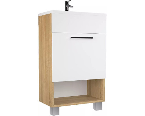 Тумба с раковиной 1MarKa July 50Н У85933 Дуб сонома Белая