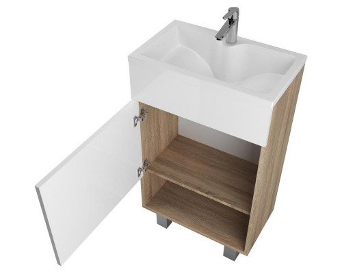 Тумба с раковиной 1MarKa July 50Н У85933 Дуб сонома Белая