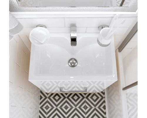 Тумба с раковиной 1MarKa July 50Н У85933 Дуб сонома Белая