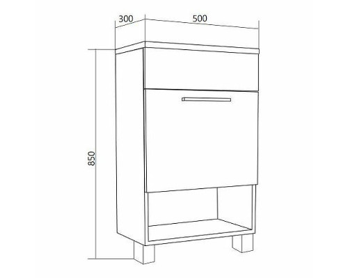 Тумба с раковиной 1MarKa July 50Н У85933 Дуб сонома Белая