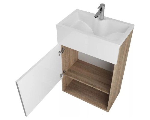 Тумба с раковиной 1MarKa July 50П У85934 подвесная Дуб сонома Белый