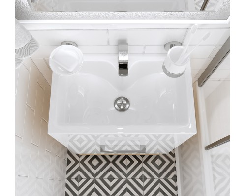 Тумба с раковиной 1MarKa July 50П У85934 подвесная Дуб сонома Белый