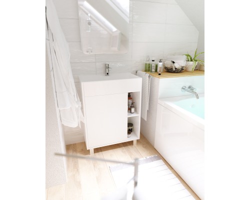 Тумба с раковиной 1MarKa Lido 60Н У83298 Белый глянец