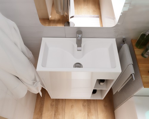 Тумба с раковиной 1MarKa Lido 60Н У83298 Белый глянец